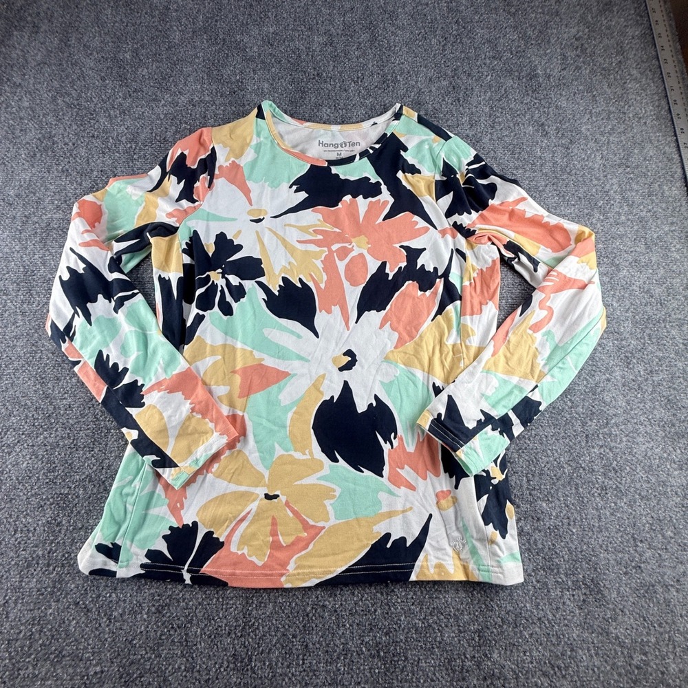 Hang Ten Womens Floral Long Sleeve Sun Shirt UPF 50+ Multicolor Size M RN147446